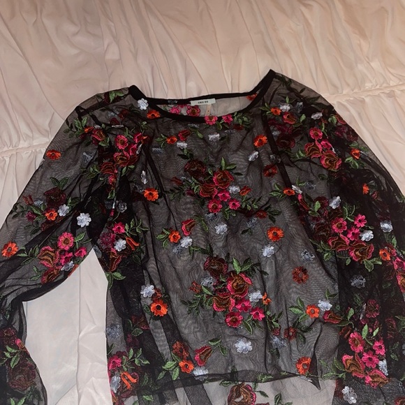 Urban Outfitters Tops - NEW URBAN OUTFITTERS MESH FLORAL TOP